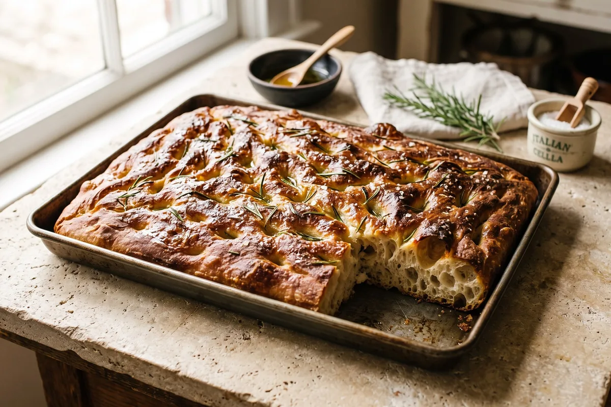 Classic Italian Focaccia — freshly baked